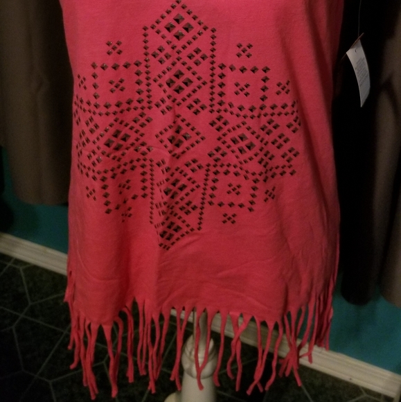 NWT BIT & BRIDAL TANK TOP WITH BLING & FRINGE. REALLY CUTE. - Picture 2 of 9